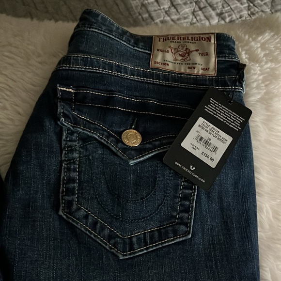 True Religion Jeans 29 Woman  Dark Roper wash Denim Becca MD SN flap  Boot Cut - Picture 2 of 6